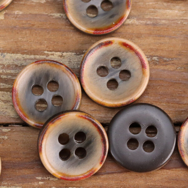 11.5mm Fire-Burned Bowl-Shaped Resin Shirt Buttons 60 Pack - Image 10