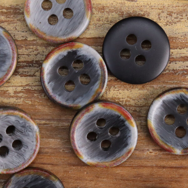 11.5mm Fire-Burned Bowl-Shaped Resin Shirt Buttons 60 Pack - Image 12