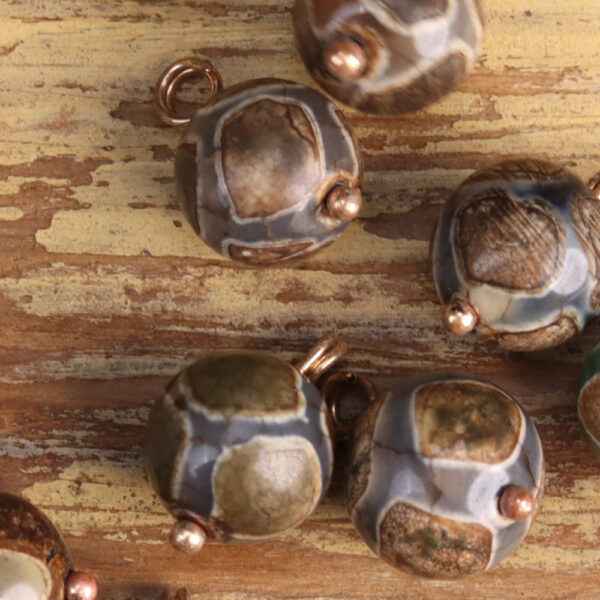 11.5mm Agate Stone Original Beads Chinese Style Buttons 25 Pack - Image 5