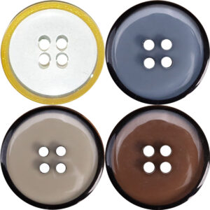 Classic Resin Four-Hole Transparent Buttons for Men's Jackets 48 Pack 
