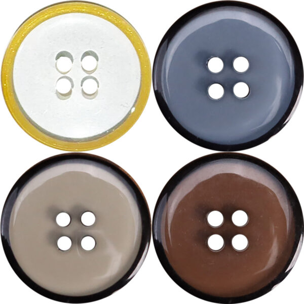 Classic Resin Four-Hole Transparent Buttons for Men's Jackets 48 Pack