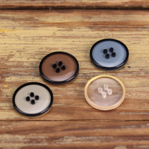 Classic Resin Four-Hole Transparent Buttons for Men's Jackets 48 Pack