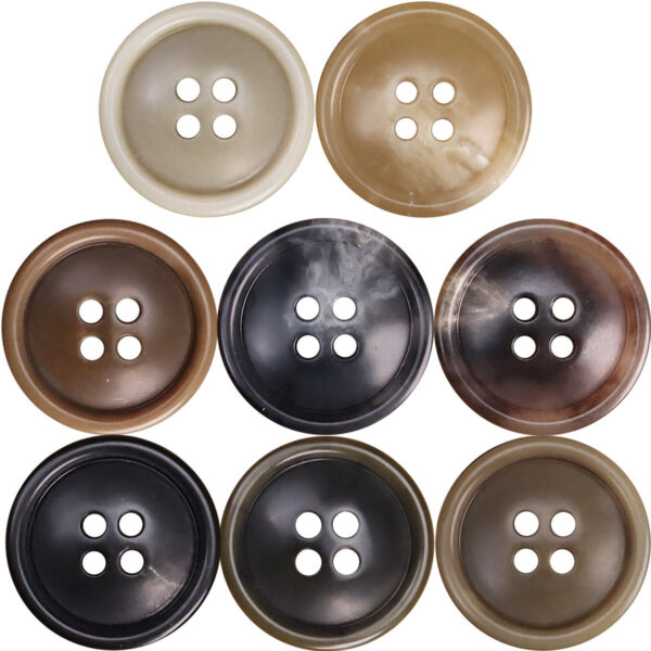 Black Khaki Beige Urea Buttons for Men's Jackets 30 Pack