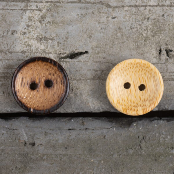 20L Natural Wood Color Bamboo 2 Hole Retro Buttons 20 Pack - Image 4