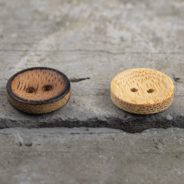 20L Natural Wood Color Bamboo 2 Hole Retro Buttons 20 Pack - Image 3