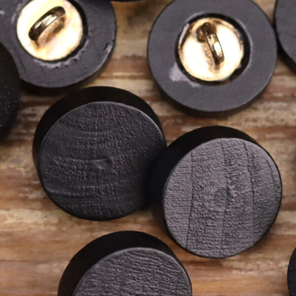16-18L Black Flat Thickened Wooden Buttons Metal Handles 20 Pack - Image 2