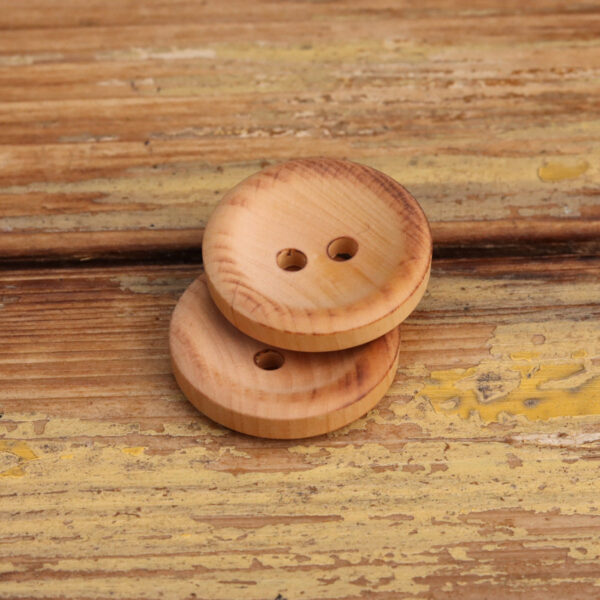 24-40L Bowl-Shaped Natural Wood Two-Hole Buttons 30 Pack - Image 3
