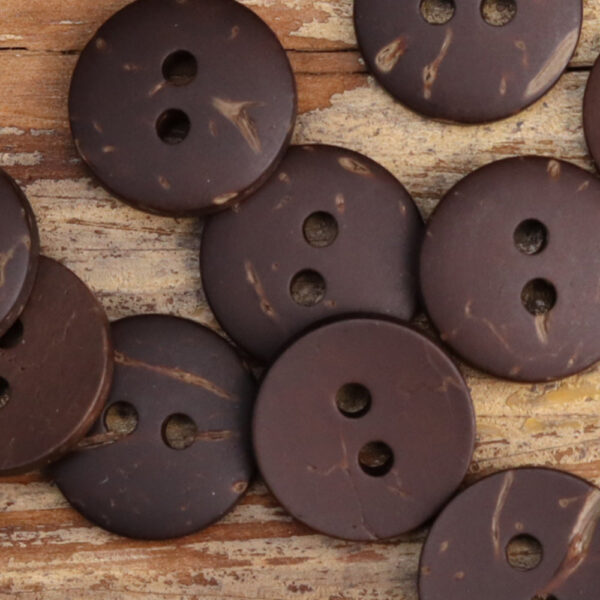 18-20L Coffee Bean Color Natural Coconut Shell Two-Hole Buttons 100pcs - Image 2