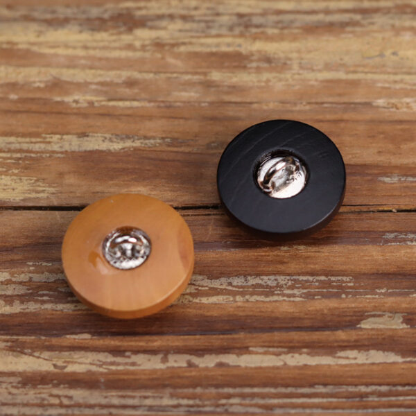 16-32L Semi-Circular Deep Light Brown Wooden Buttons Metal Feet 12 Pack - Image 3