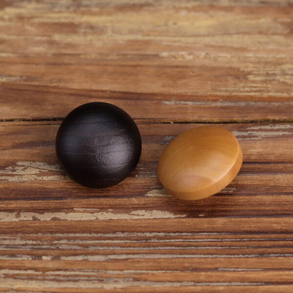 16-32L Semi-Circular Deep Light Brown Wooden Buttons Metal Feet 12 Pack - Image 5
