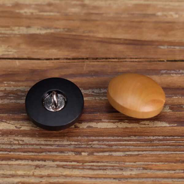 16-32L Semi-Circular Deep Light Brown Wooden Buttons Metal Feet 12 Pack - Image 2