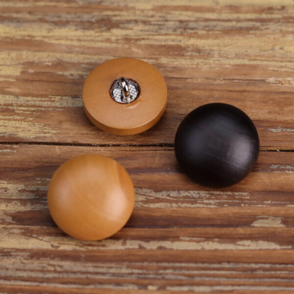 16-32L Semi-Circular Deep Light Brown Wooden Buttons Metal Feet 12 Pack - Image 4