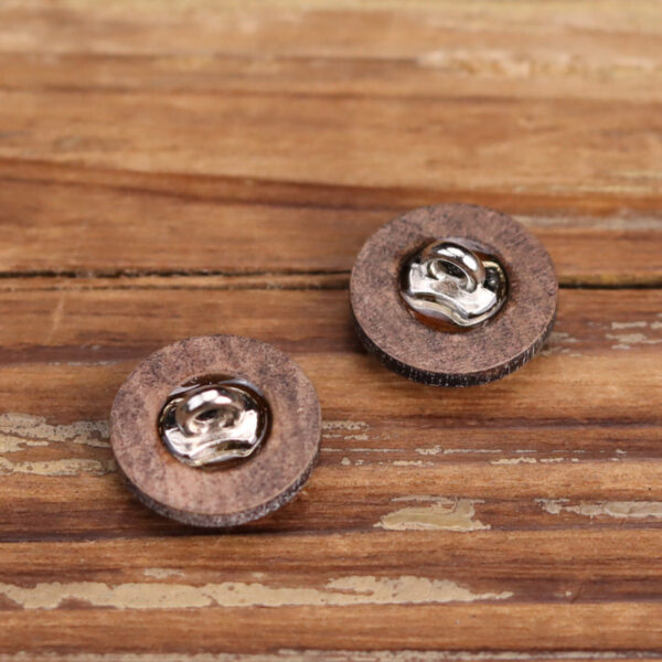 18L Vintage Distressed Black White Lacquered Wooden Buttons 12pcs - Image 4