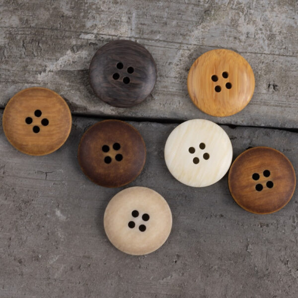 Yellow Imitation Wood Grain Resin Four-Hole Buttons 70 Pack - Image 2