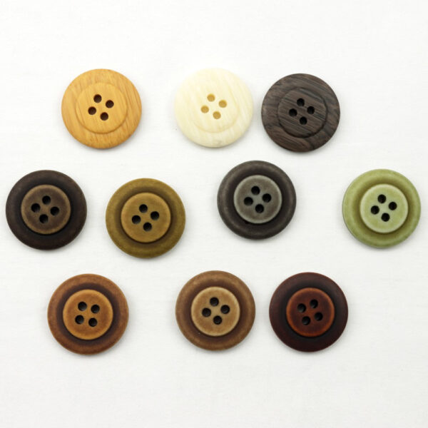 11.5-25mm Green Brown Resin Four-Hole Buttons 100 Pack (10 Colors) - Image 2
