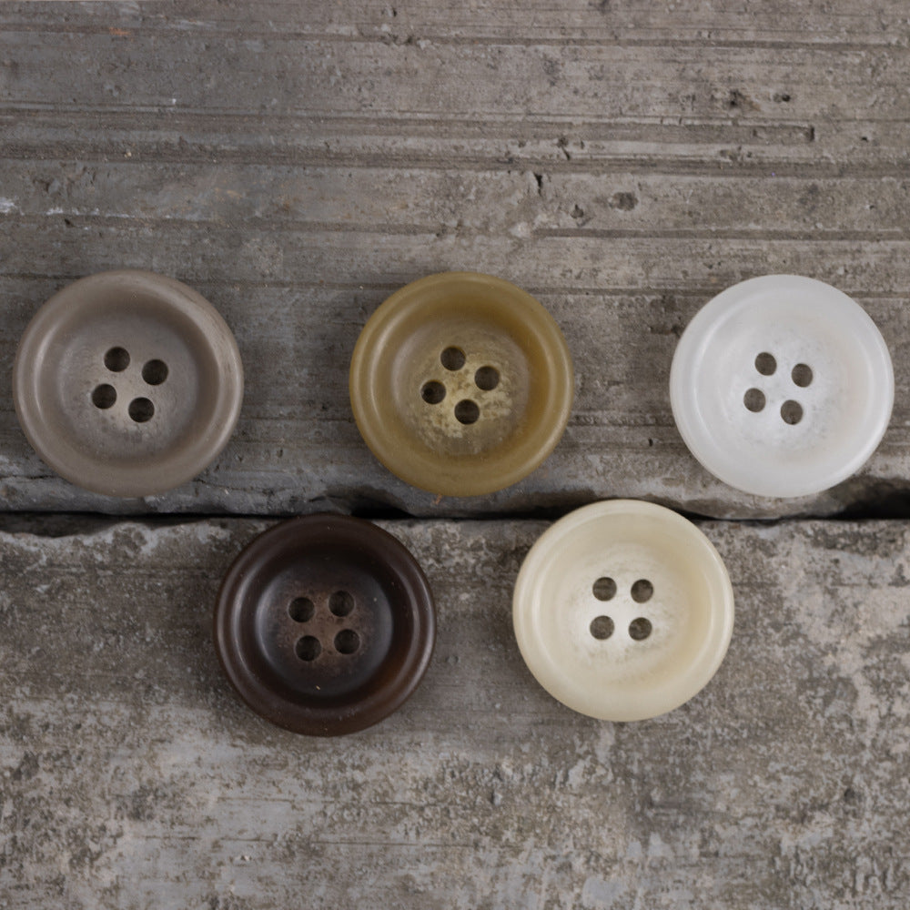 Matte Khaki Green Resin Buttons For Sweaters Wool Coats 60 Pack - Image 4