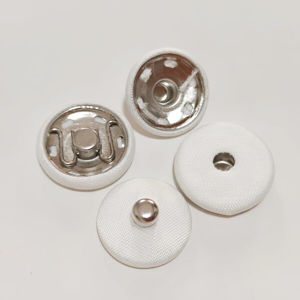 13-28mm White Black Fabric Covered Invisible Metal Snap Buttons 20pcs - Image 3