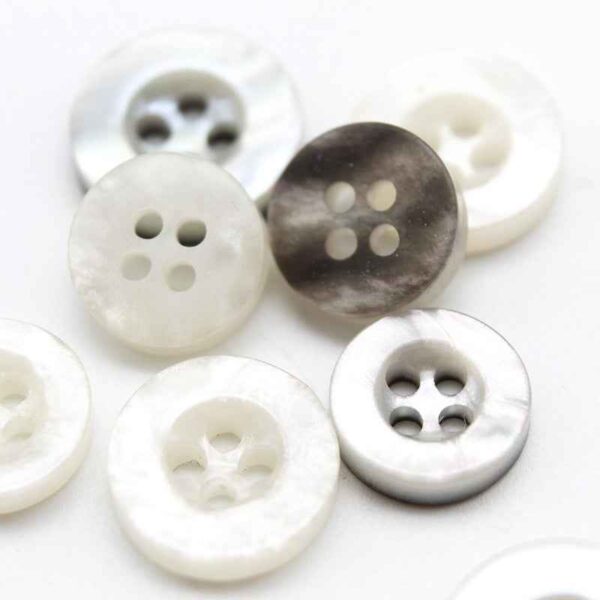 11mm Glitter Transparent Iridescent Wide Edge Resin Buttons 100pcs