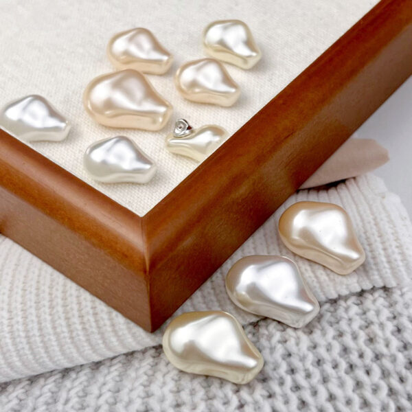 18/23MM High-Gloss Peanut Pearl Dress Cheongsam Buttons 10pcs - Image 4