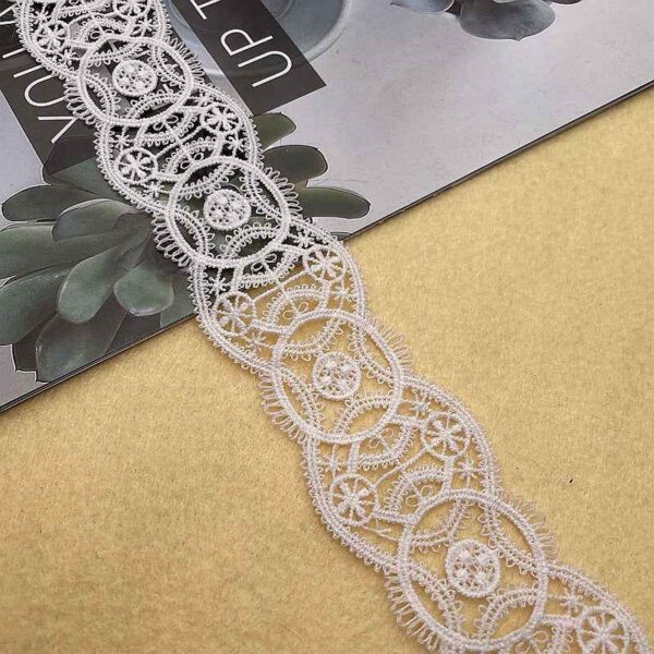 4.5cm Black White Milk Fiber Double-Side Wave Lace Trim – 10 Yards