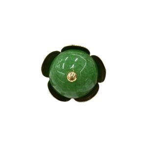 12mm Chinese Qipao Green Jade Stone Metal Floral Base Buttons 20pcs