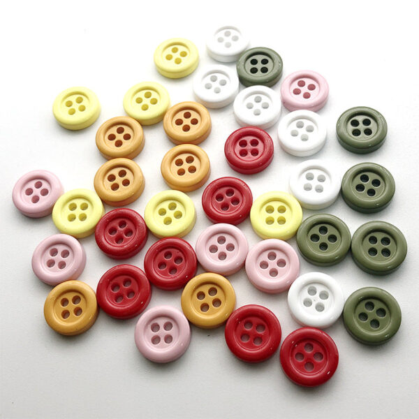 11.5mm Colorful Round Four-Hole Buttons for Kids' Cardigans 100pcs - Image 2