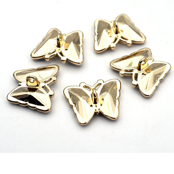 Butterfly Zircon Crystal Glass Metal Shank Buttons for Tops 10pcs - Image 2
