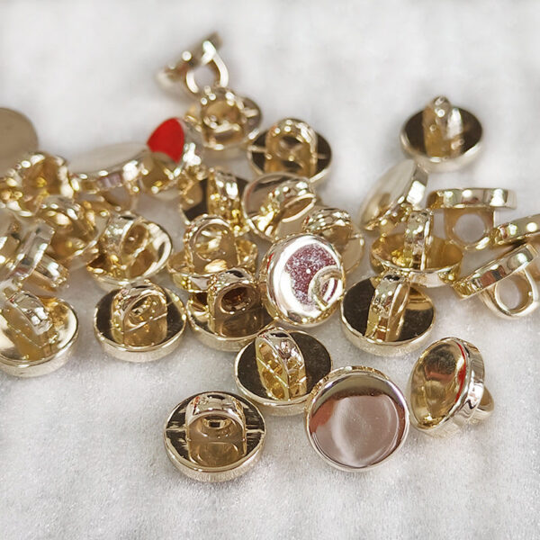 10-25mm Electroplated Gold Finish Metal Flat Shank Buttons 30pcs - Image 2