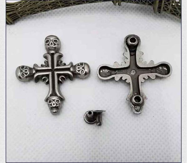 Vintage Silver Alloy Cross Rivets Gothic Punk Studs 30 Pack(3 Styles)
