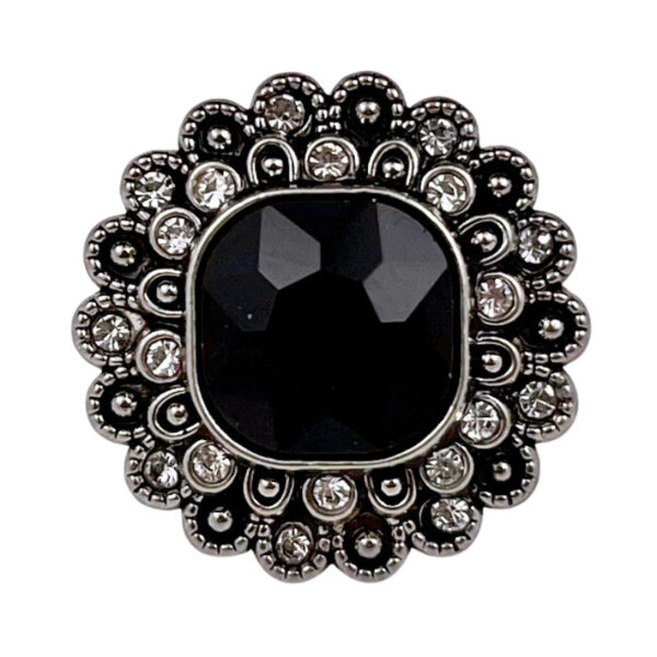 21mm Vintage Chinese Style Black White Flower Bead Metal Buttons 10pcs - Image 3