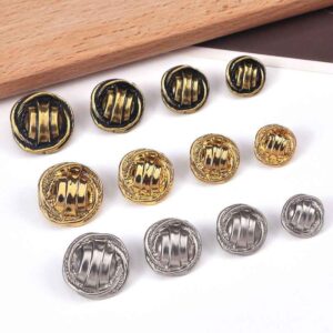 24L/28L/32L/36L Textured Stripe Metal Shank Buttons 20pcs