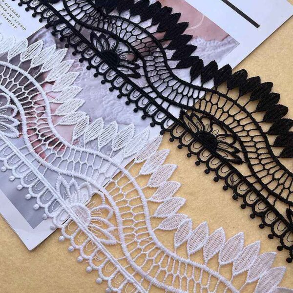 10CM Milk Fiber Embroidered Lace Trim for Clothing Home Decor 5 Yards