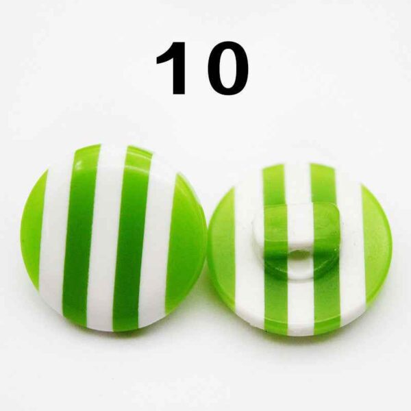 14mm Rainbow Round Shank Striped Resin Buttons for Shirts 50pcs