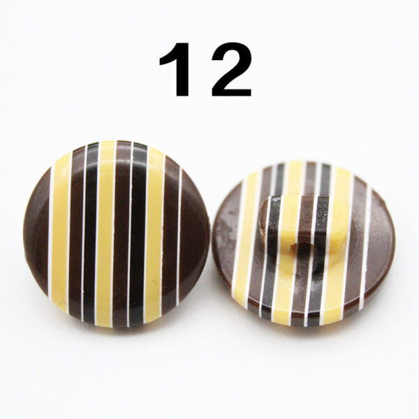 14mm Rainbow Round Shank Striped Resin Buttons for Shirts 50pcs - Image 15