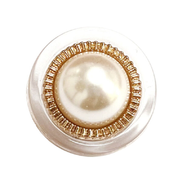 23mm Pearl Metal Resin Rhinestone Combination Button 12pcs - Image 3