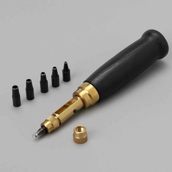 Wood Handle Leather Belt Hole Puncher Japanese Screw Punch Tool