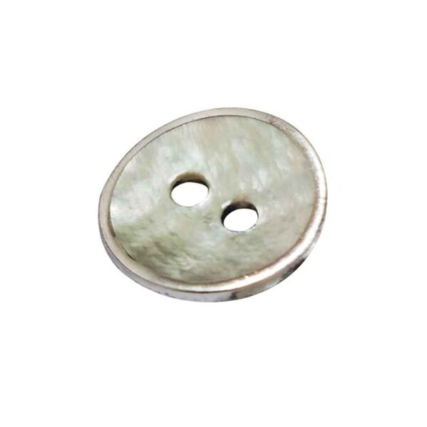 Gold Silver Edge Mother of Pearl 2-Hole Round Shell Buttons 100 Pack