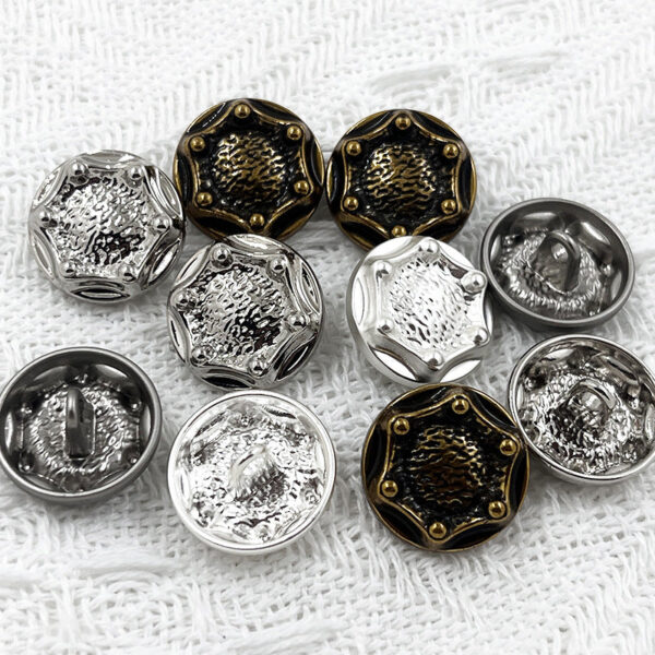 18mm Jacket Shirt Decorative Zinc Alloy Shank Buttons 100 Pack - Image 2