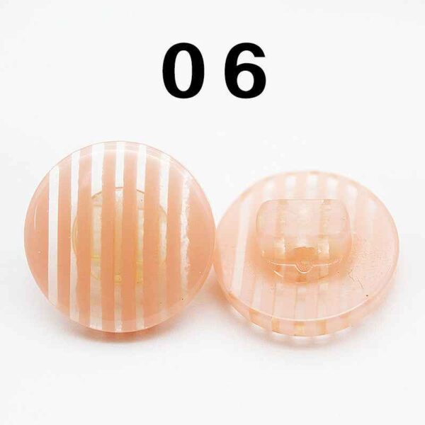14mm Rainbow Round Shank Striped Resin Buttons for Shirts 50pcs
