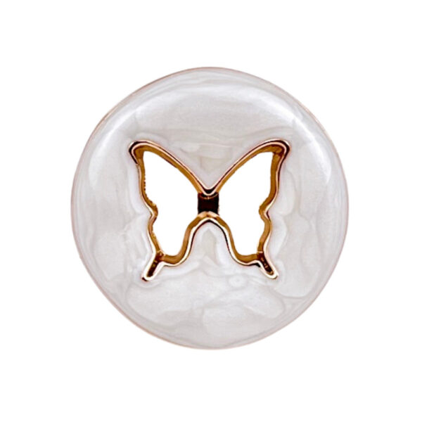 18/23mm Black and White Hollow Butterfly Metal Button 10pcs - Image 3