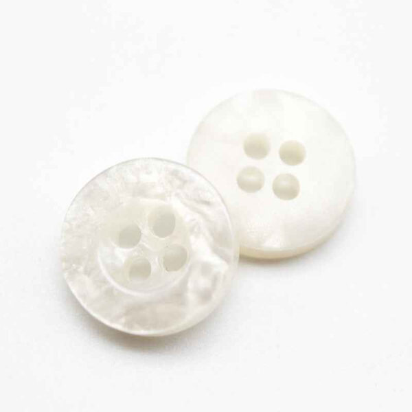 11mm Glitter Transparent Iridescent Wide Edge Resin Buttons 100pcs
