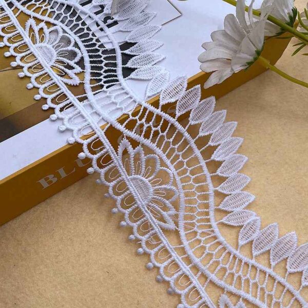 10CM Milk Fiber Embroidered Lace Trim for Clothing Home Decor 5 Yards