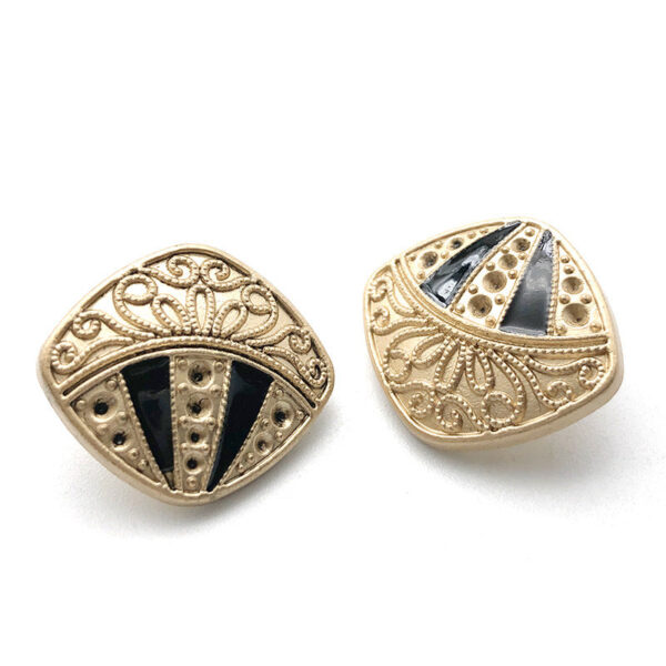 Exotic Diamond-Inlaid Pearl Metal Shank Button 10pcs - Image 3
