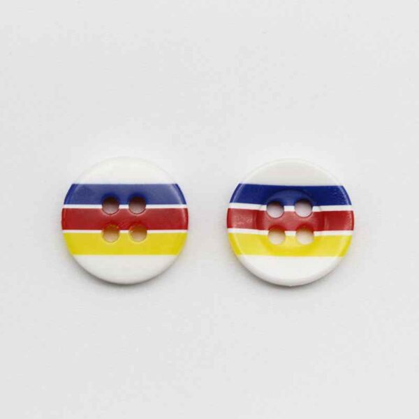 12mm Round 4-Hole Candy Color Striped Resin Buttons 100pcs