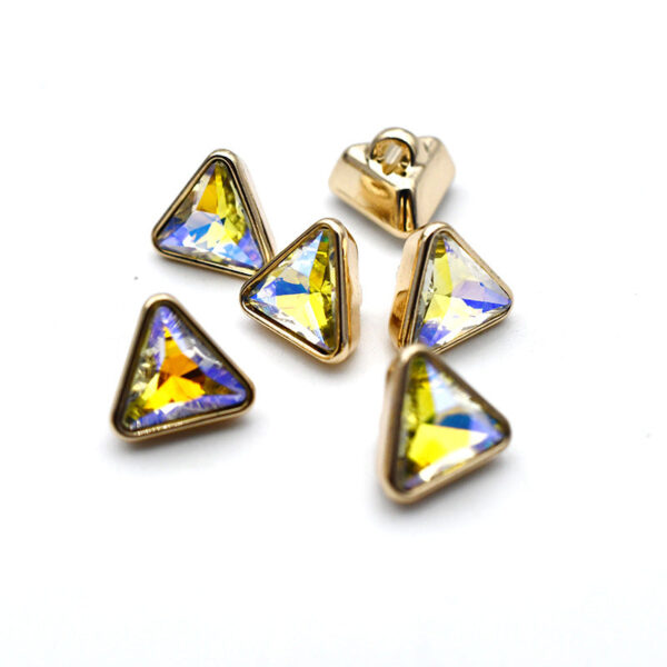 10mm Square and Triangle Glass Shirt Cuff Metal Shank Buttons 20pcs - Image 7