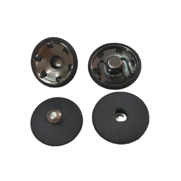 13-28mm White Black Fabric Covered Invisible Metal Snap Buttons 20pcs - Image 4