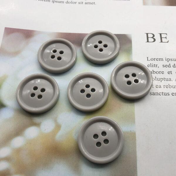 15/20mm Dark Gray Round 4-Hole Resin Suit & Trouser Buttons - Image 2