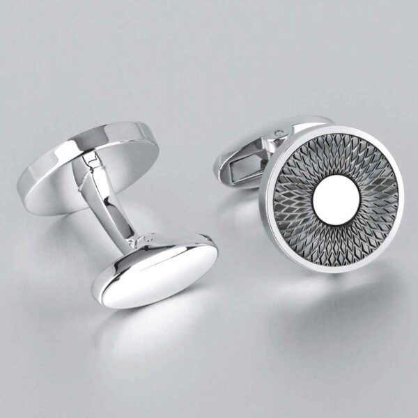 18mm Men's Wedding Round Engraved Cufflinks