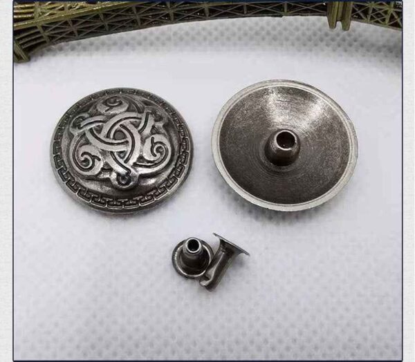 Round Alloy Cross Rivets Antique Silver Gothic Punk Studs 30 Pack