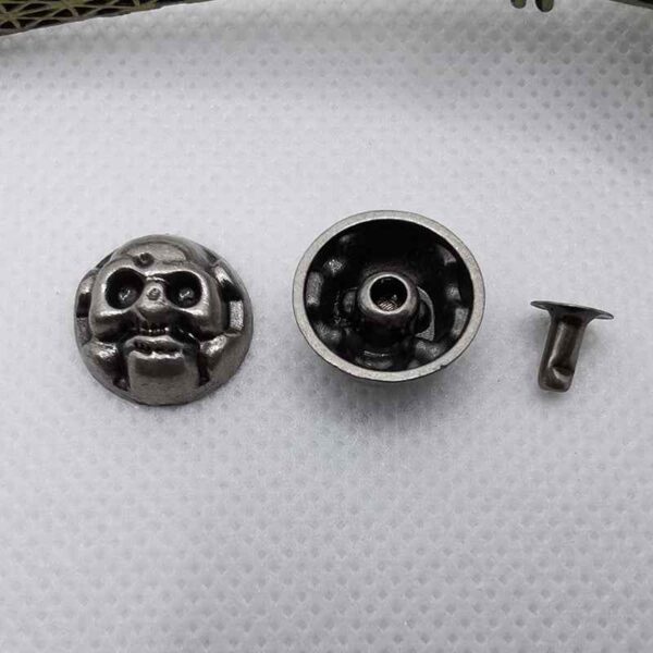 Gothic Punk Zinc Alloy Skull Rivets Vintage Silver 42 Pack(7 Styles)